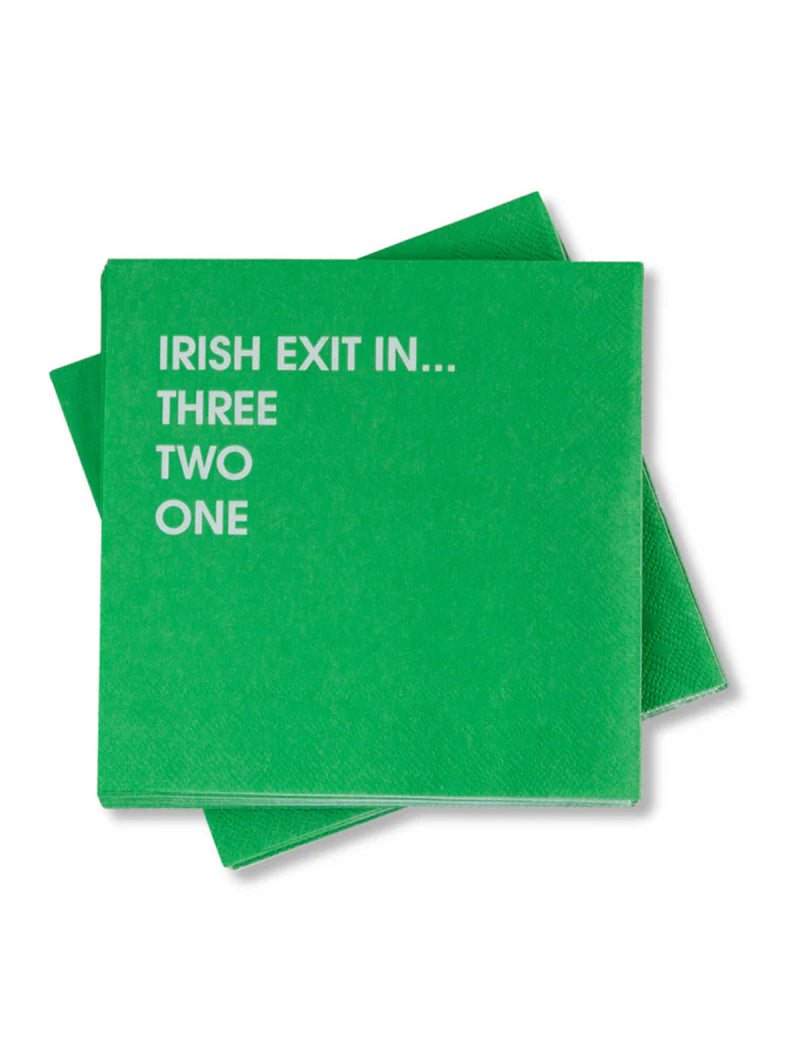 Irish Exit In... 3,2,1 - Cocktail Napkins-CHEZ GAGNE LETTERPRESS-Over the Rainbow