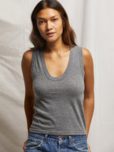 Khara Scoop Tank Top - Heather Grey-PERFECTWHITETEE-Over the Rainbow