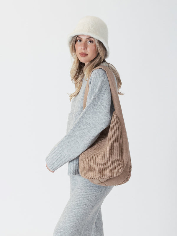 Knit Bag - Camel-LYLA+LUXE-Over the Rainbow