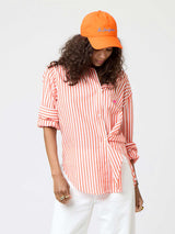 Jack Stripe Shirt - Aperol Orange-KERRI ROSENTHAL-Over the Rainbow