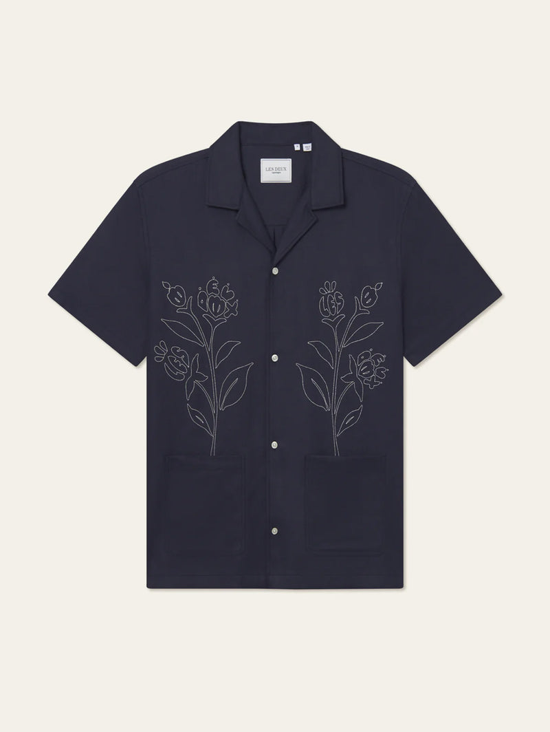 Kingsley AOE Short Sleeve Shirt - Dark Navy-LES DEUX-Over the Rainbow