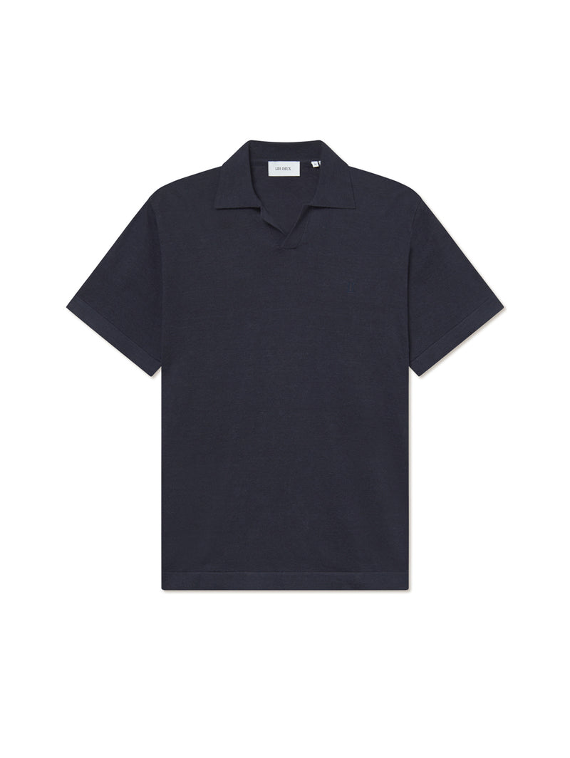 Emmanuel Polo Knit - Dark Navy-LES DEUX-Over the Rainbow