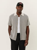 Easton Knitted Short Sleeve Shirt - Ivory Black-LES DEUX-Over the Rainbow