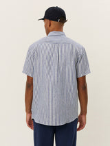 Kris Linen Short Sleeve Shirt - Lt Ivory/Blueprint-LES DEUX-Over the Rainbow