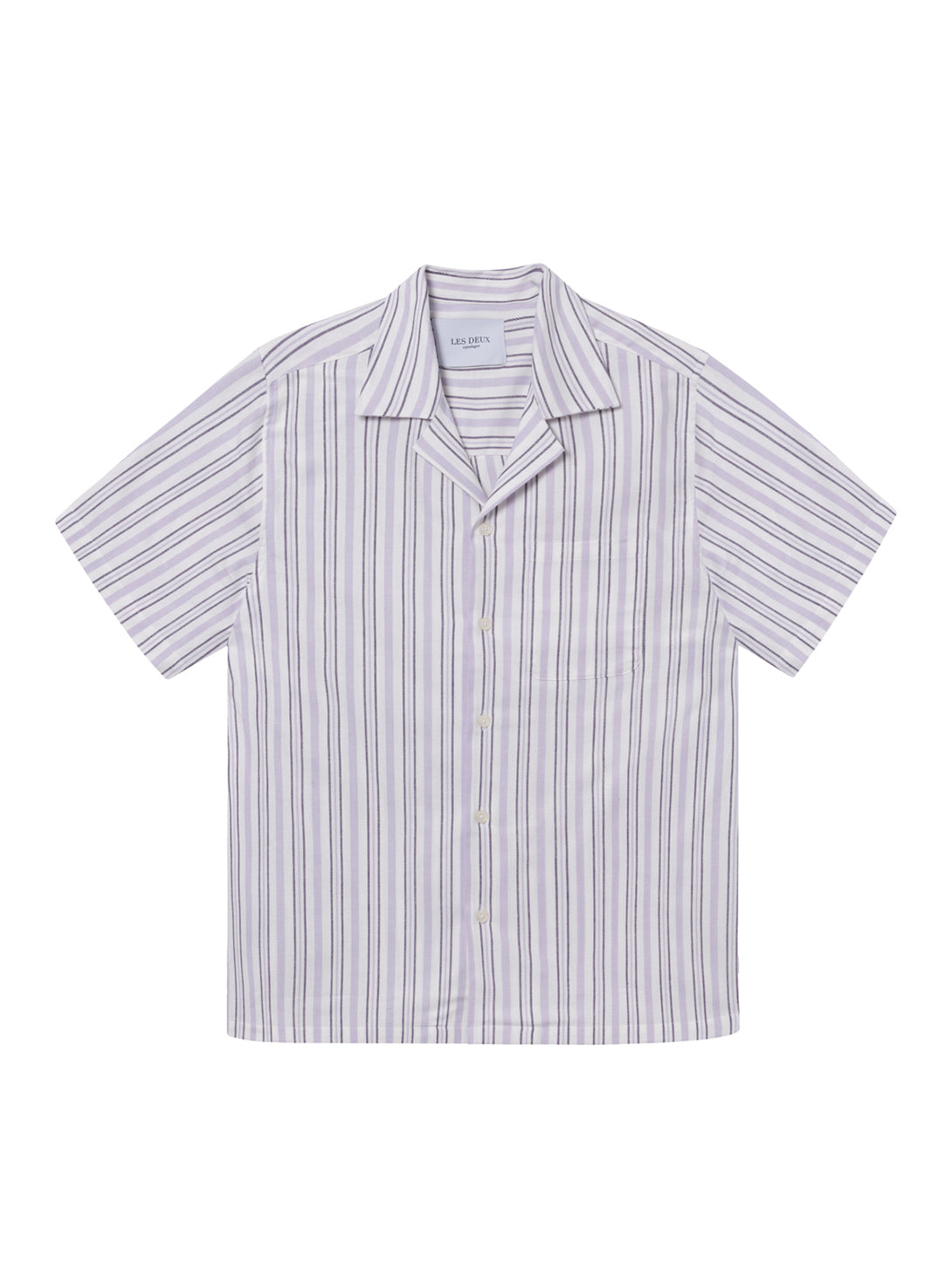 LES DEUX | Lawson Stripe Shirt - Light Ivory/Light Orchid | Over The ...