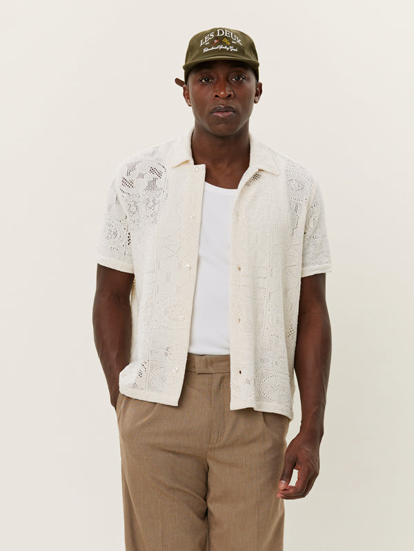 Hector Lace Short Sleeve Shirt - Ivory-LES DEUX-Over the Rainbow