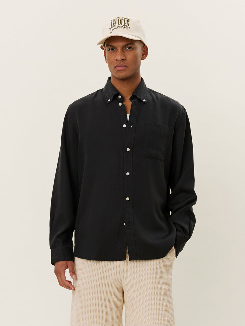 Kent Tencel Shirt - Black-LES DEUX-Over the Rainbow