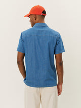 Klark Denim Short Sleeve Shirt - Medium Blue Wash-LES DEUX-Over the Rainbow