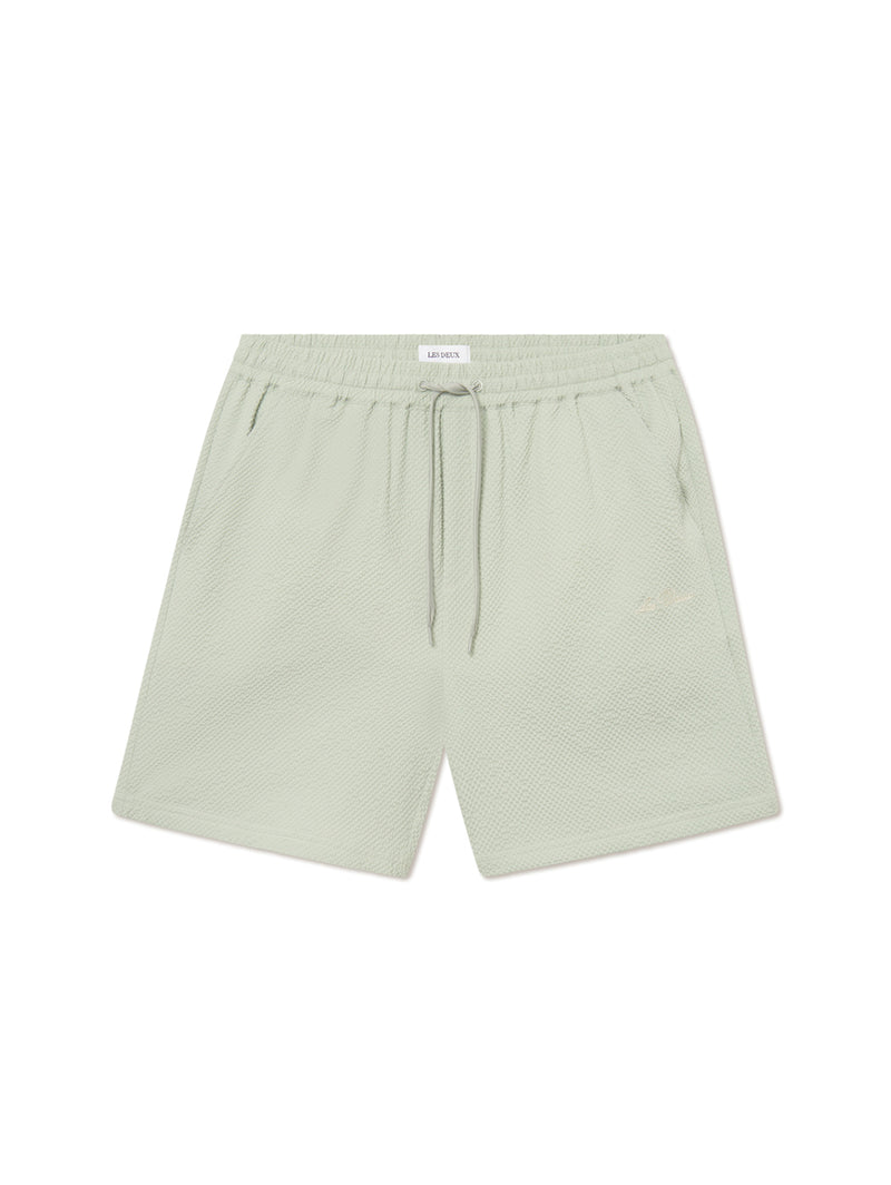 Stan Seersucker Swim Shorts - Smoke Green-LES DEUX-Over the Rainbow