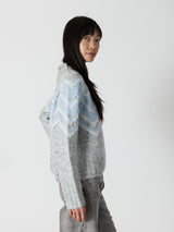 Leighton Crewneck Sweater - Grey/Blue Fleck-LYLA+LUXE-Over the Rainbow