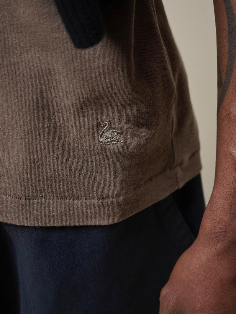 Linen Polo Tee - Faded Grain