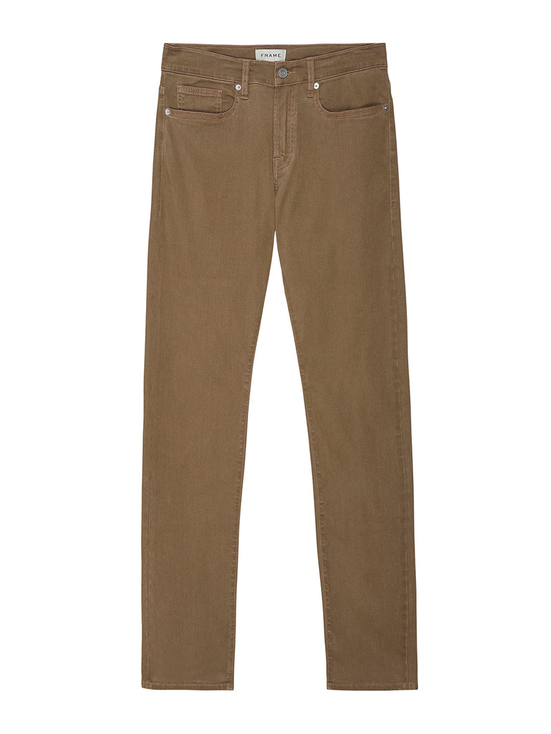 L'Homme Slim Pant - Dark Tan-FRAME-Over the Rainbow