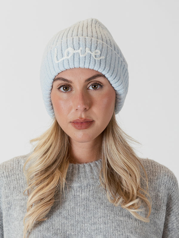 Love Beanie - Pastel Blue-LYLA+LUXE-Over the Rainbow