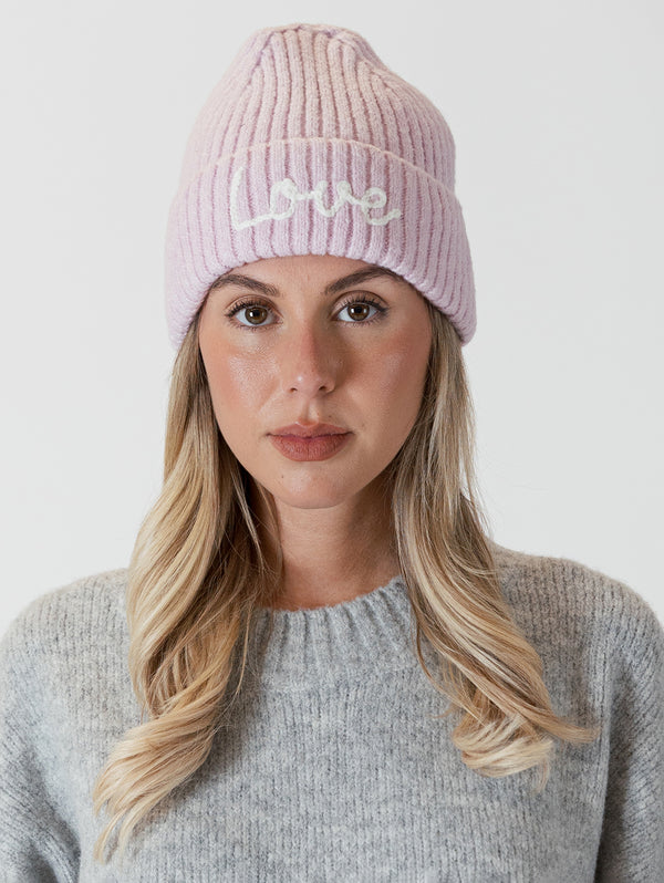 Love Beanie - Pastel Pink-LYLA+LUXE-Over the Rainbow