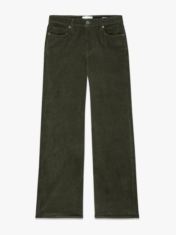 Le Slim Palazzo Corduroy Pant - Military-FRAME-Over the Rainbow