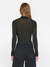 Mesh Turtleneck Top - Noir-FRAME-Over the Rainbow