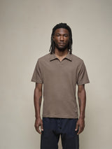 Linen Polo Tee - Faded Grain