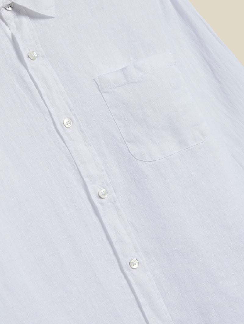 Long Sleeve Linen Shirt - White-PORTUGUESE FLANNEL-Over the Rainbow