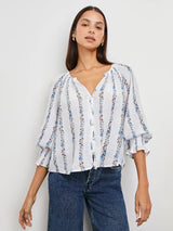 Mariah Top - Bluebell Stripe