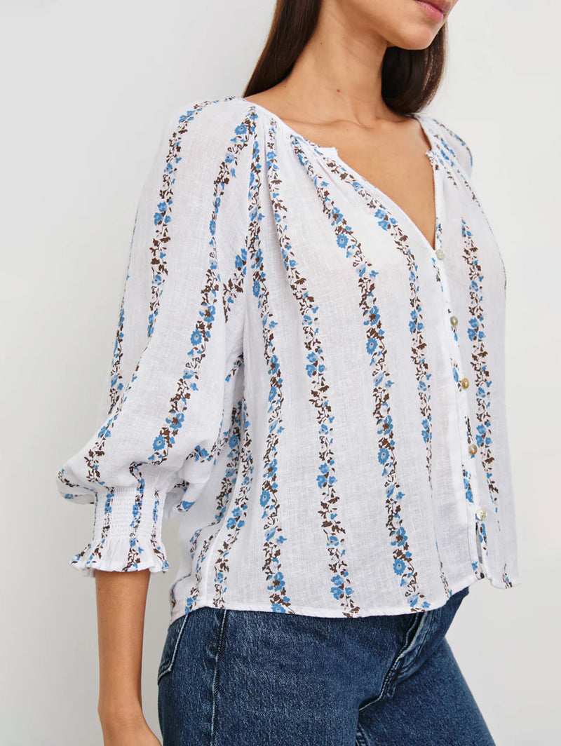 Mariah Top - Bluebell Stripe