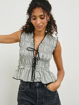 Martine Top - Ivory Jet Gingham