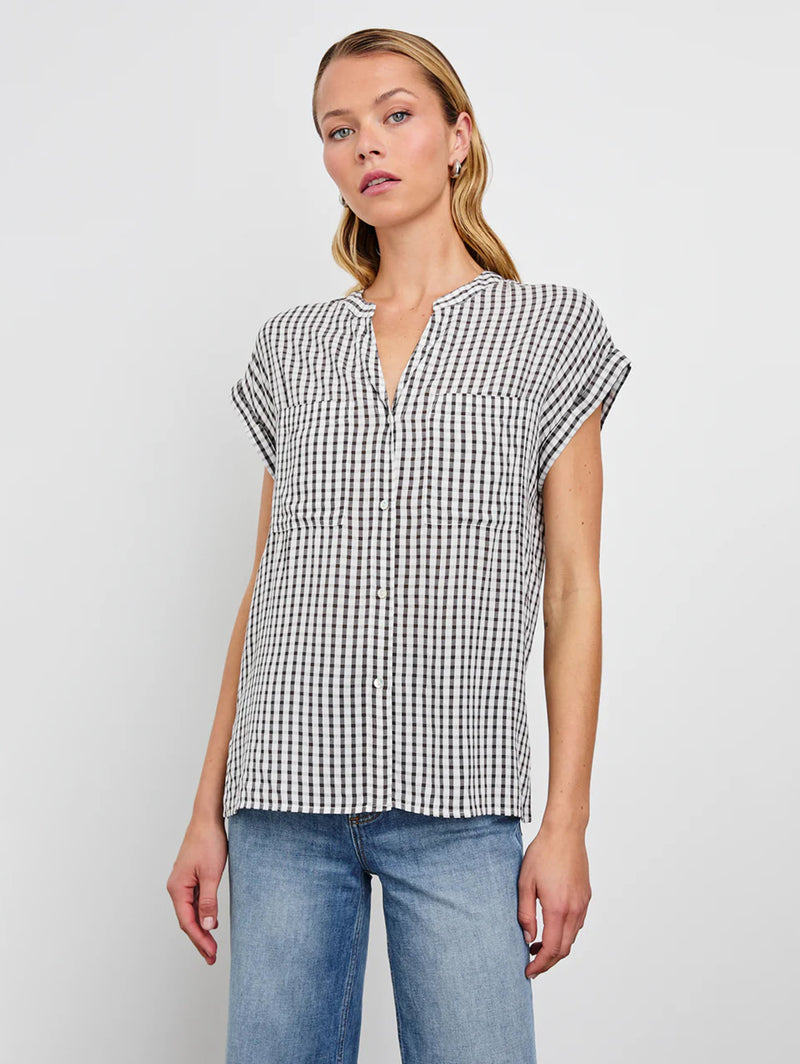 Mel Top - Black Gingham