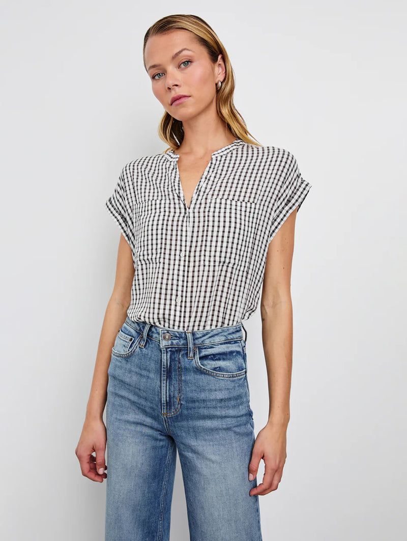 Mel Top - Black Gingham