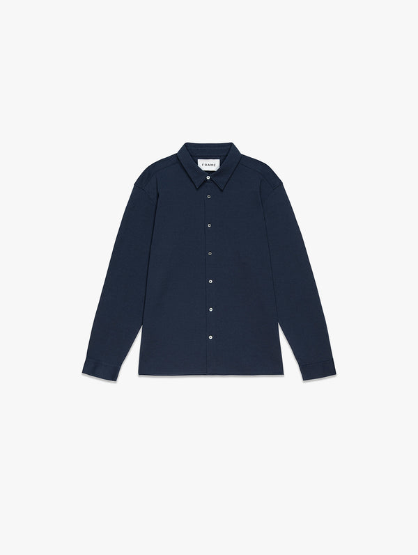 Duo Fold Long Sleeve Relaxed Shirt - Navy-FRAME-Over the Rainbow