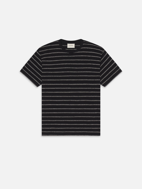 Short Sleeve Striped Tee - Black/Natural-FRAME-Over the Rainbow