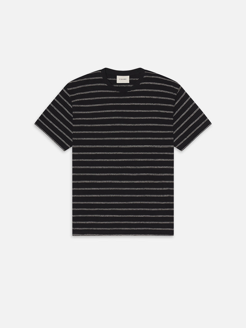 Short Sleeve Striped Tee - Black/Natural-FRAME-Over the Rainbow