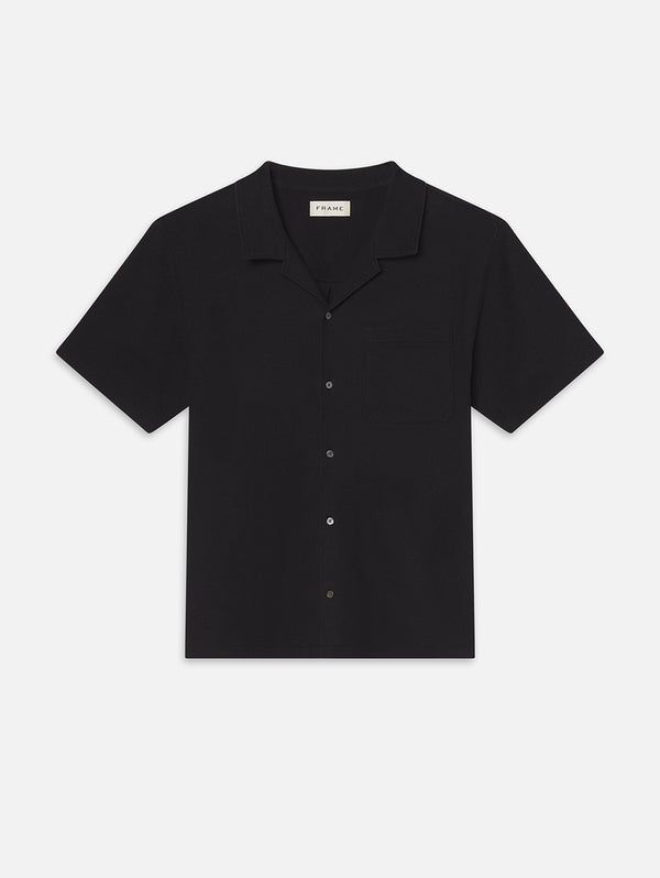 Jacquard Relaxed Shirt - Black-FRAME-Over the Rainbow