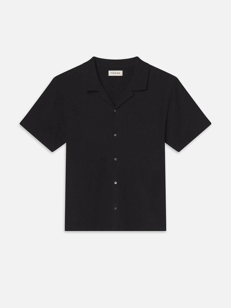 Jacquard Relaxed Shirt - Black-FRAME-Over the Rainbow