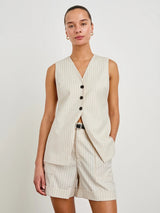 Mylah Vest - Birch Pinstripe-Rails-Over the Rainbow