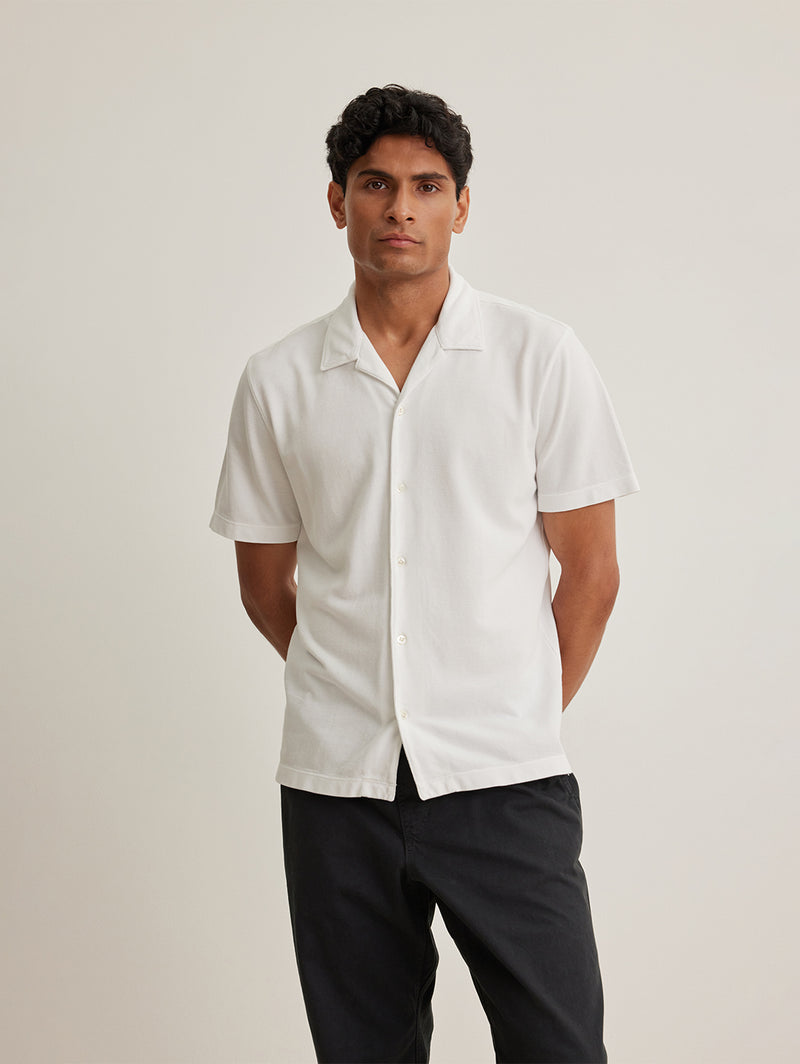 Martyn Pique Shirt - White