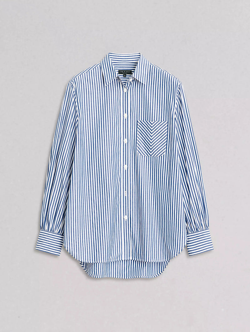 Maxine Shirt - Blue Stripe-RAG + BONE-Over the Rainbow