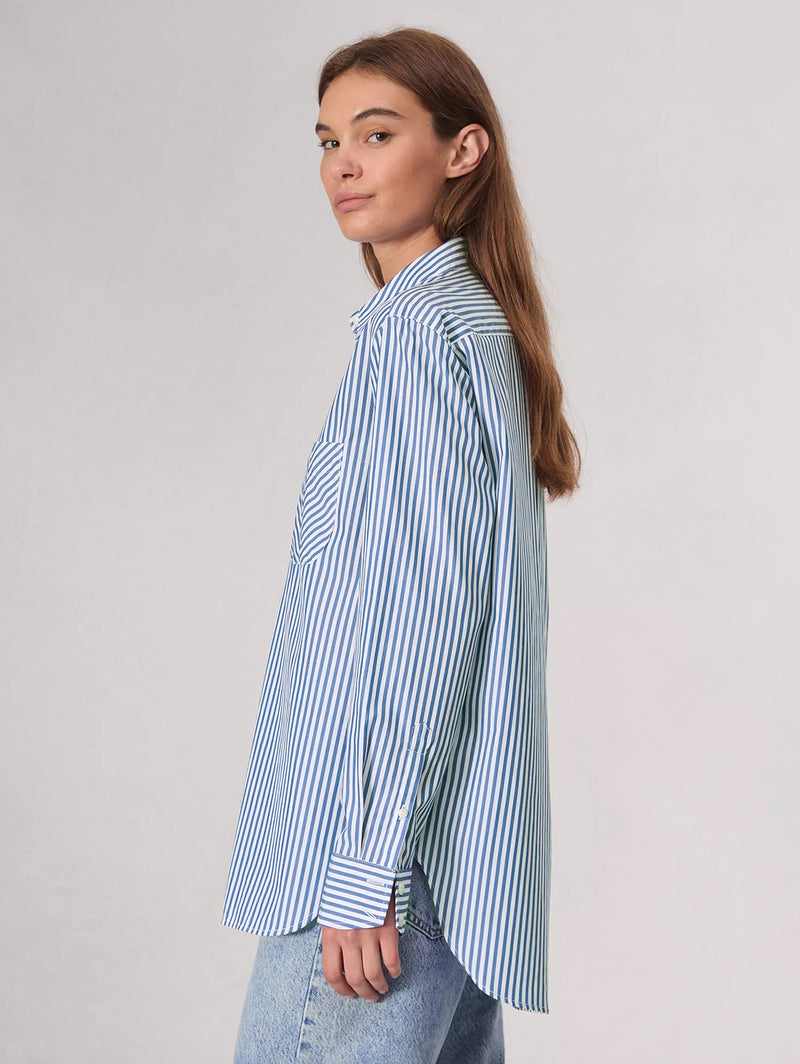 Maxine Shirt - Blue Stripe-RAG + BONE-Over the Rainbow