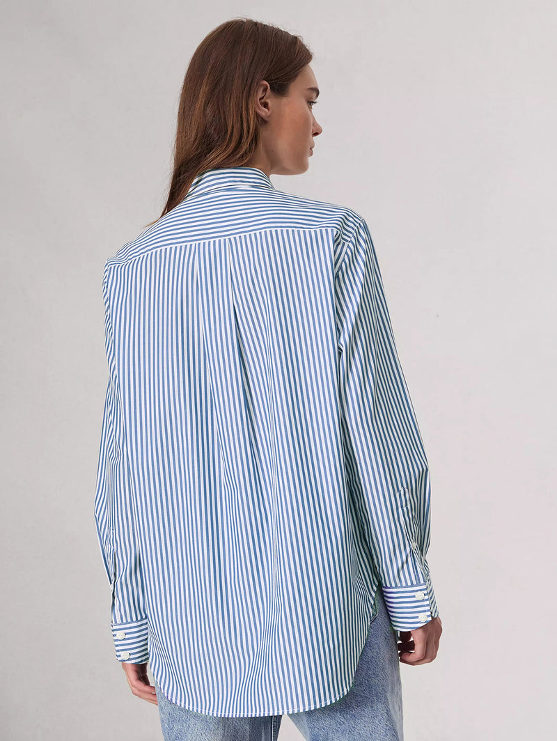 Maxine Shirt - Blue Stripe-RAG + BONE-Over the Rainbow