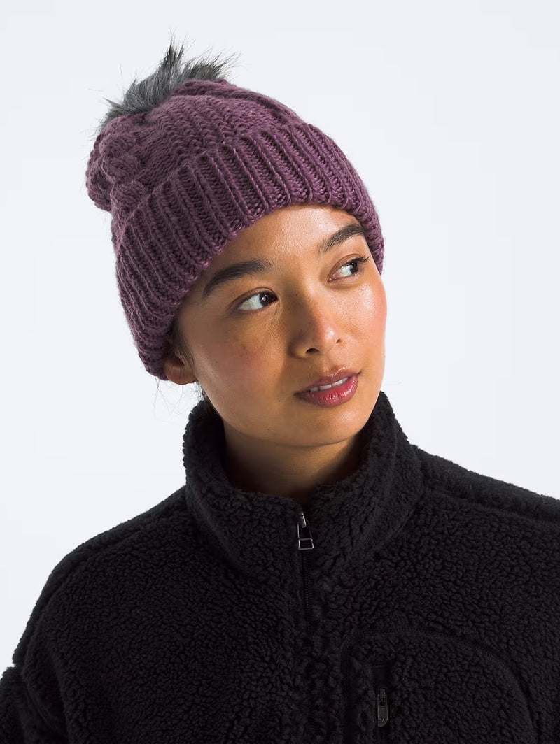 Women's Oh Mega Fur Pom Beanie - Midnight Mauve-The North Face-Over the Rainbow