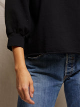 Niall Fleece Pullover Top - True Black-PERFECTWHITETEE-Over the Rainbow