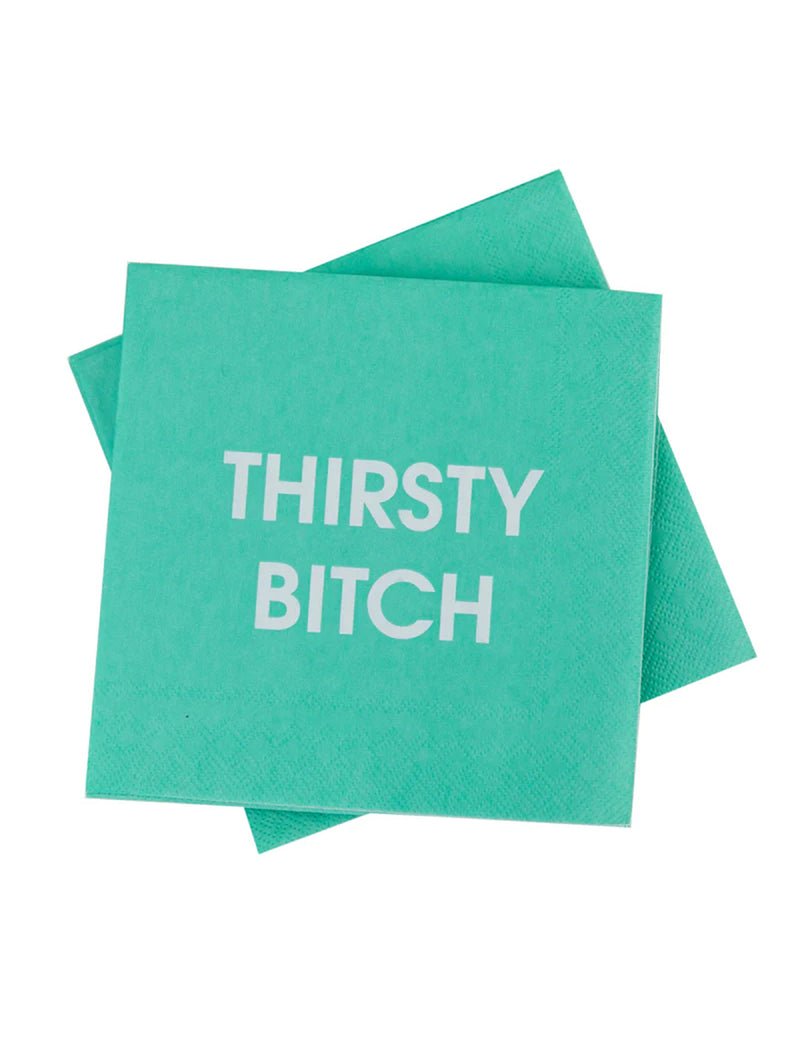 Thirsty Bitch - Cocktail Napkins-CHEZ GAGNE LETTERPRESS-Over the Rainbow