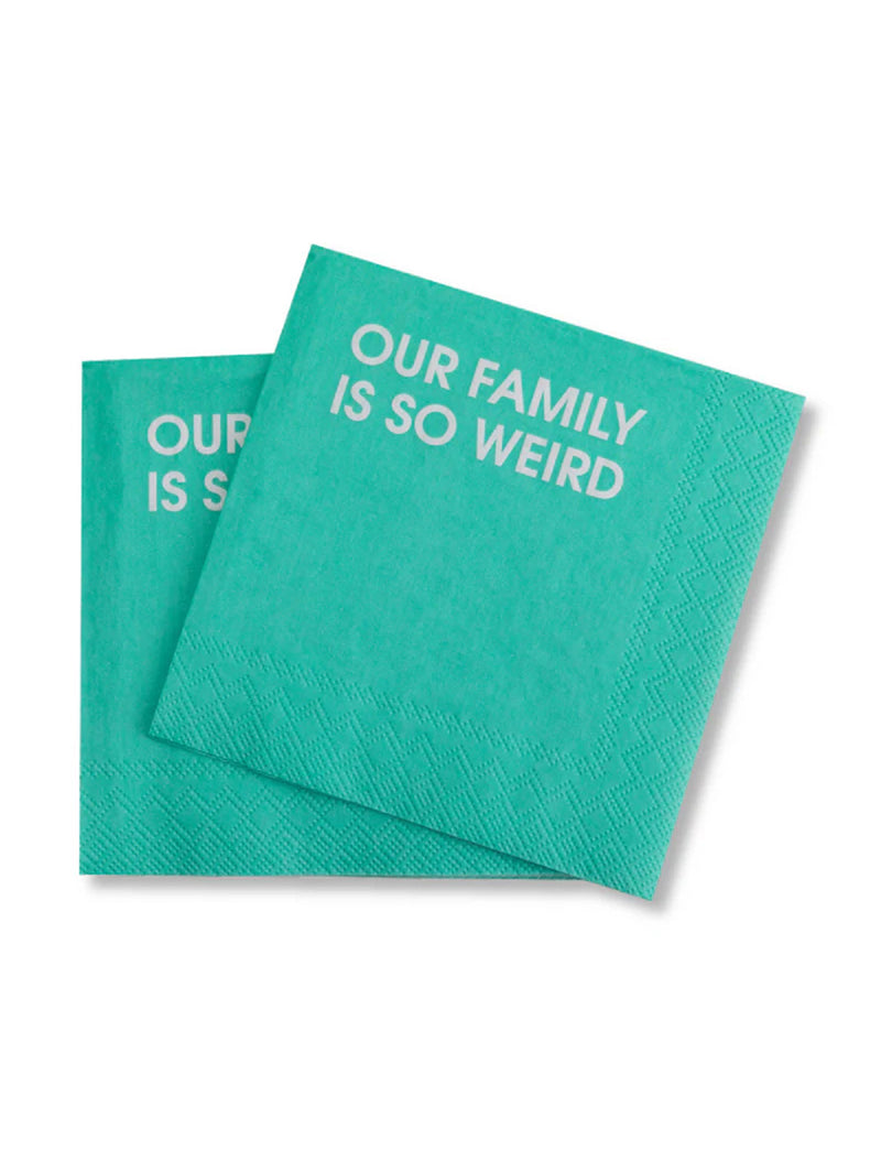 Our Family Is So Weird - Cocktail Napkins-CHEZ GAGNE LETTERPRESS-Over the Rainbow