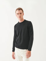 Merino Crewneck Sweater - Black-Patrick Assaraf-Over the Rainbow