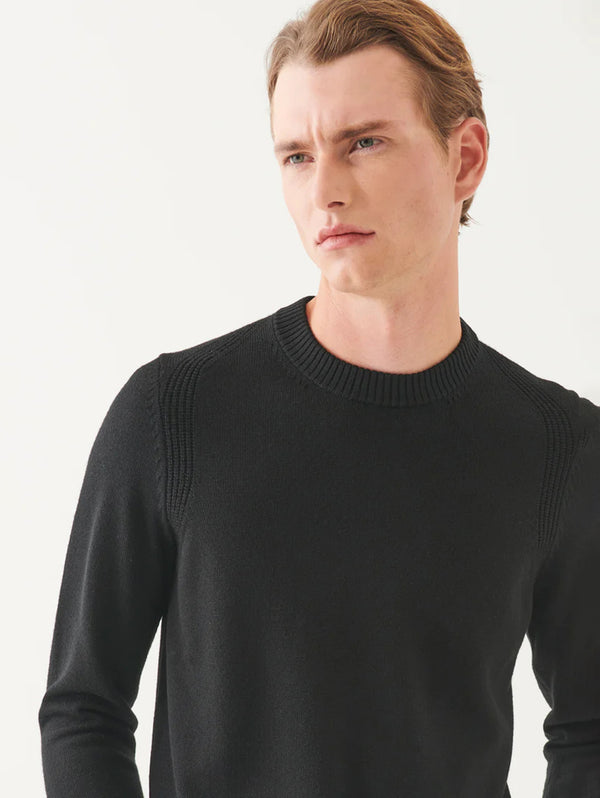 Merino Crewneck Sweater - Black-Patrick Assaraf-Over the Rainbow