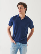 Cupro Tipped Polo - Navy-Patrick Assaraf-Over the Rainbow