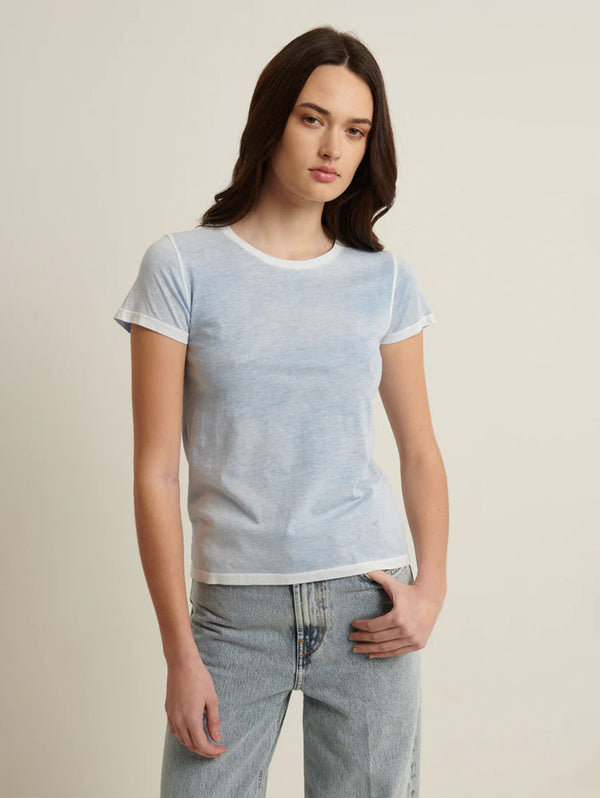 Reverse Spray Pima Tee - Island Blue