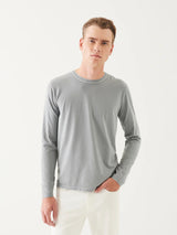 Pima Cotton Vintage Wash Long Sleeve Tee - Grey Mist Mélange