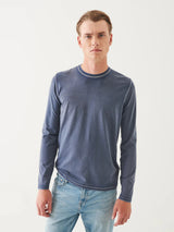 Pima Cotton Vintage Wash Long Sleeve Tee - Storm