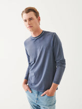 Pima Cotton Vintage Wash Long Sleeve Tee - Storm