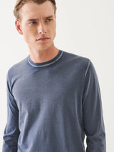 Pima Cotton Vintage Wash Long Sleeve Tee - Storm