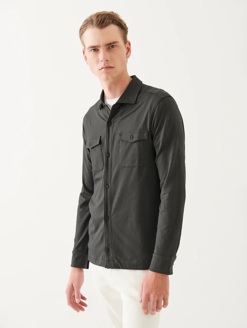 Pima Cotton Stretch Overshirt - Ink